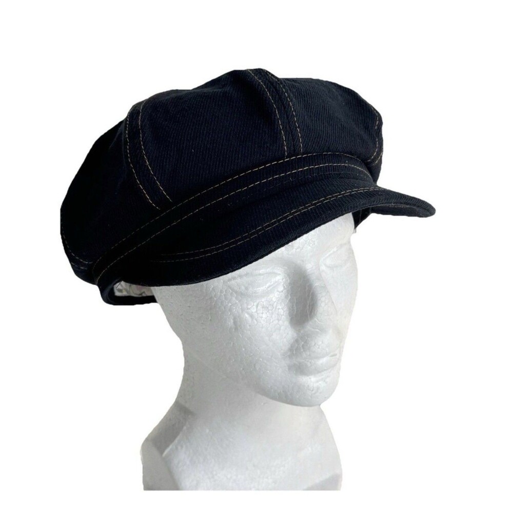 Free People Bowery Slouchy Lieutenant Hat in Indigo Denim Style Newsboy